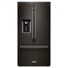 KitchenAid® 23.8 cu. ft. 36" Counter-Depth French Door Platinum Interior Refrigerator with PrintShield™ Finish - Black Stainless Product Image