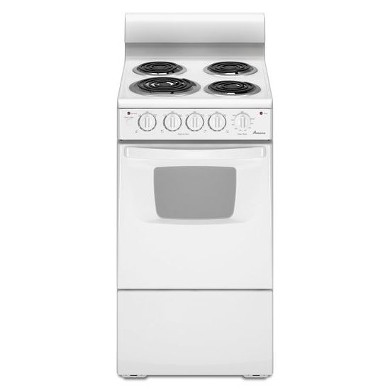 20-inch Electric Range Oven with Versatile Cooktop - white