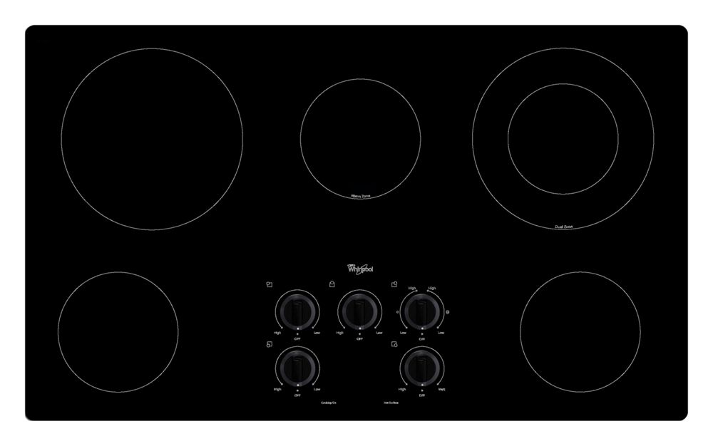 36 in. Electric Cooktop with Warm Zone element