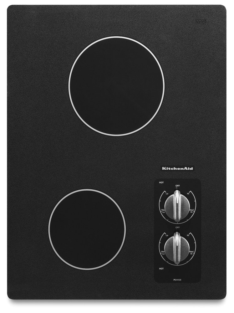 15" Electric Cooktop with 2 Radiant Elements - Black