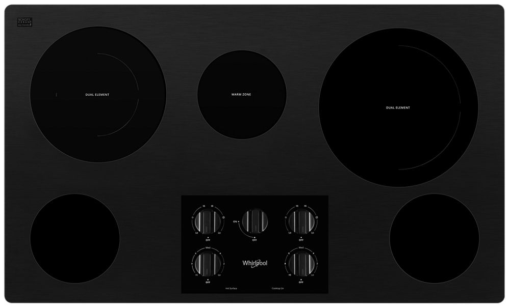 36-inch Electric Ceramic Glass Cooktop with Two Dual Radiant Elements