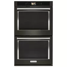 Smart Oven+ 30" Double Oven with Powered Attachments and PrintShield™ Finish - Black Stainless Steel with PrintShield™ Finish