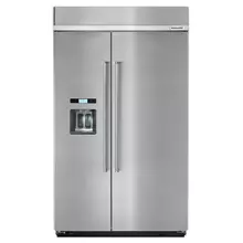 29.5 cu. ft 48-Inch Width Built-In Side by Side Refrigerator - Stainless Steel