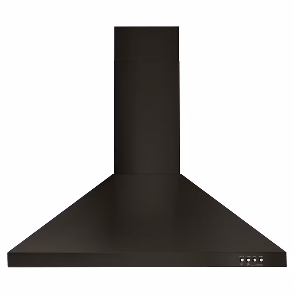 See Details - 30" Contemporary Black Stainless Wall Mount Range Hood