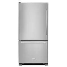 19 cu. ft. 30-Inch Width Full Depth Non Dispense Bottom Mount Refrigerator - Stainless Steel