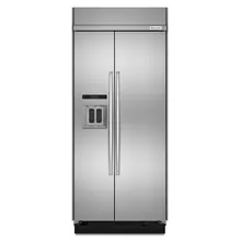 20.8 cu ft 36-Inch Width Built-In Side-by-Side Refrigerator with PrintShield™ Finish - Stainless Steel with PrintShield™ Finish