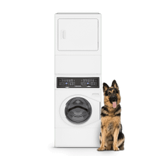 See Details - SF7 Stacked White Washer - Gas Dryer with Pet Plus  Sanitize  Fast Cycle Times  5-Year Warranty