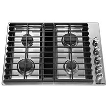 30" 4 Burner Gas Downdraft Cooktop - Stainless Steel