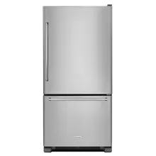 22 cu. ft. 33-Inch Width Full Depth Non Dispense Bottom Mount Refrigerator - Stainless Steel