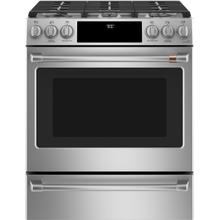 See Details - Café™ 30" Smart Slide-In, Front-Control, Dual-Fuel Range with Warming Drawer
