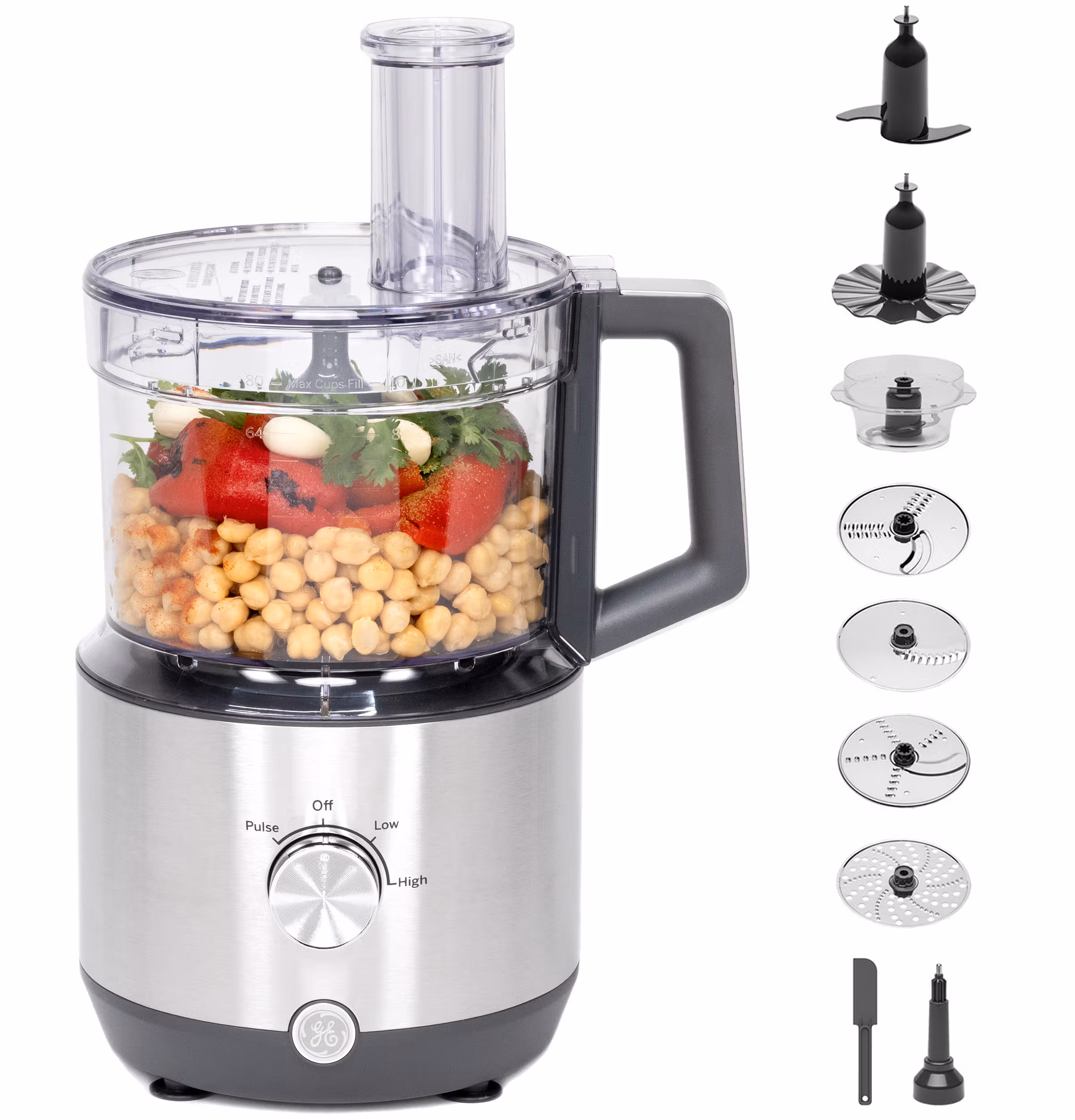 See Details - GE 12-Cup Food Processor with Accessories