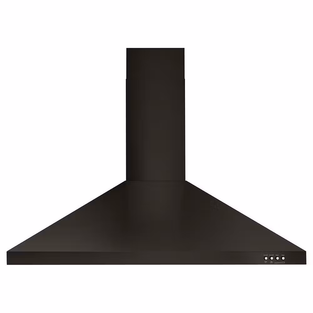 See Details - 36" Contemporary Black Stainless Wall Mount Range Hood