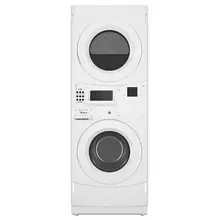 Commercial Gas Stack Washer/Dryer, Card Reader-Ready White