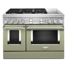 View Product - KitchenAid® 48'' Smart Commercial-Style Dual Fuel Range with Griddle