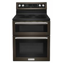 View Product - 30-Inch 5 Burner Electric Double Oven Convection Range - Black Stainless Steel with PrintShield™ Finish