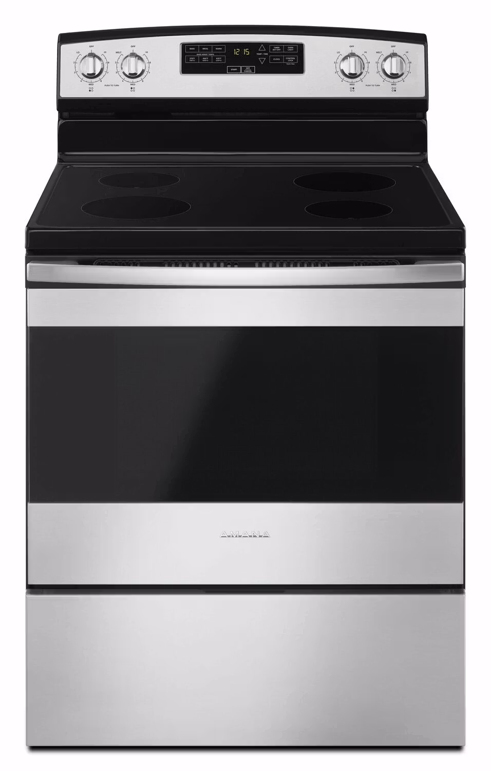 30-inch Electric Range with Extra-Large Oven Window - Black-on-Stainless