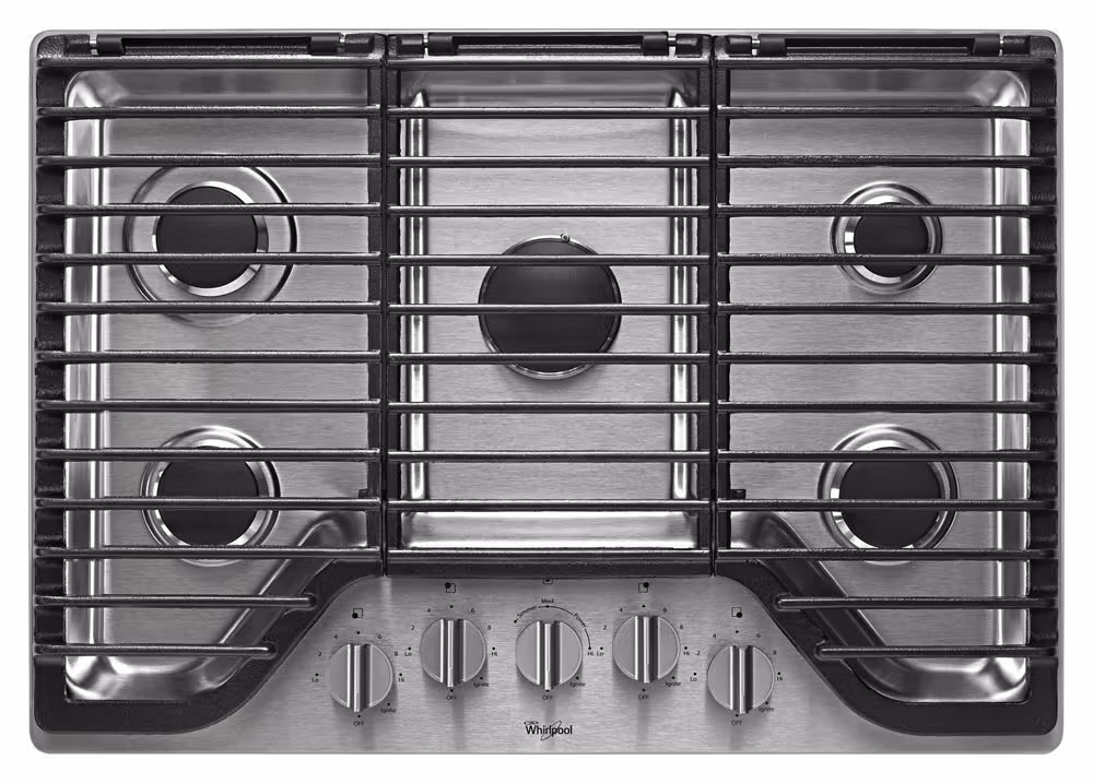 30 inch 5 Burner Gas Cooktop with EZ-2-Lift Hinged Cast-Iron Grates