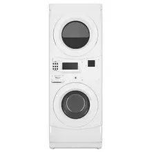 Commercial Electric Stack Washer/Dryer, Non-Vend White