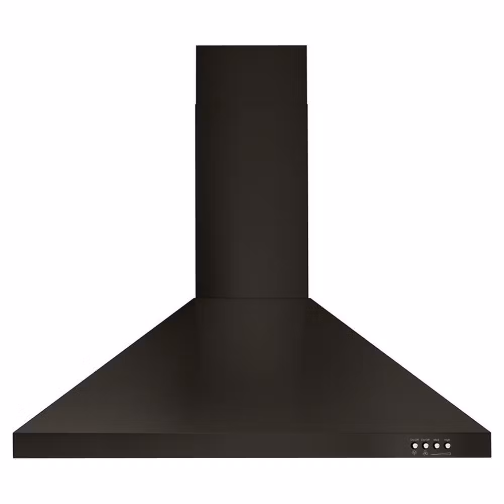 See Details - 30" Contemporary Black Stainless Wall Mount Range Hood