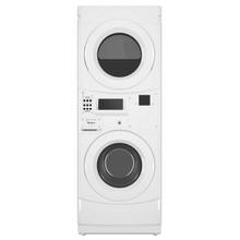 See Details - Commercial Gas Stack Washer/Dryer, Card Reader-Ready - White